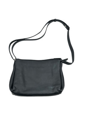 Derek Alexander Black Leather Shoulder Bag crossbody 3 compartment card holder